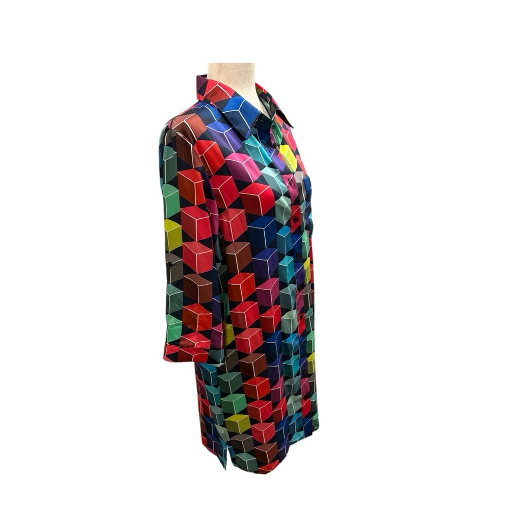MILLY 100% Silk Sophie Geo-Dress NWT 
size Medium - Picture 4 of 13